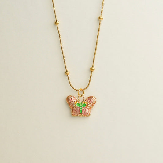Uriel Butterfly Necklace (Pink)