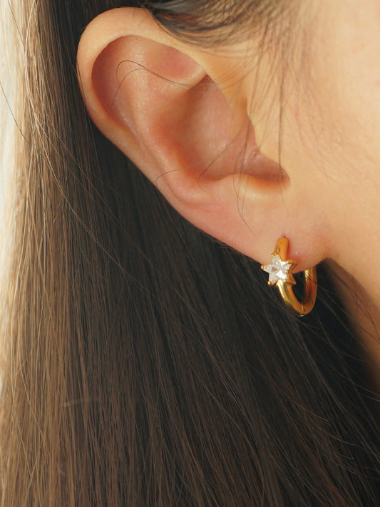 Valley Star Huggie Earrings