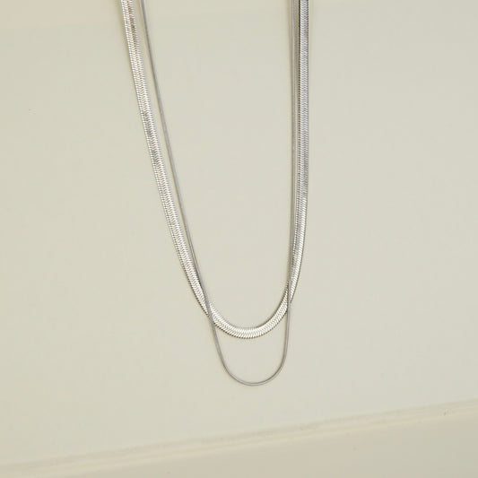 Noelle Layered Necklace (Silver)