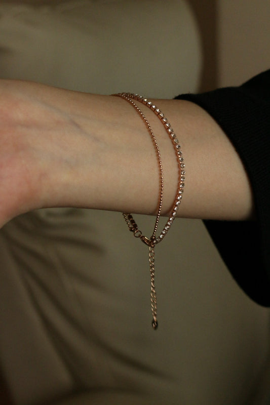 Chandler Layered Bracelet (Rose Gold)