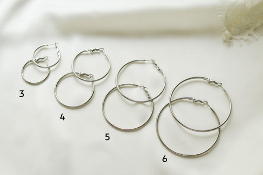 Basic Hoop Earrings (Silver)