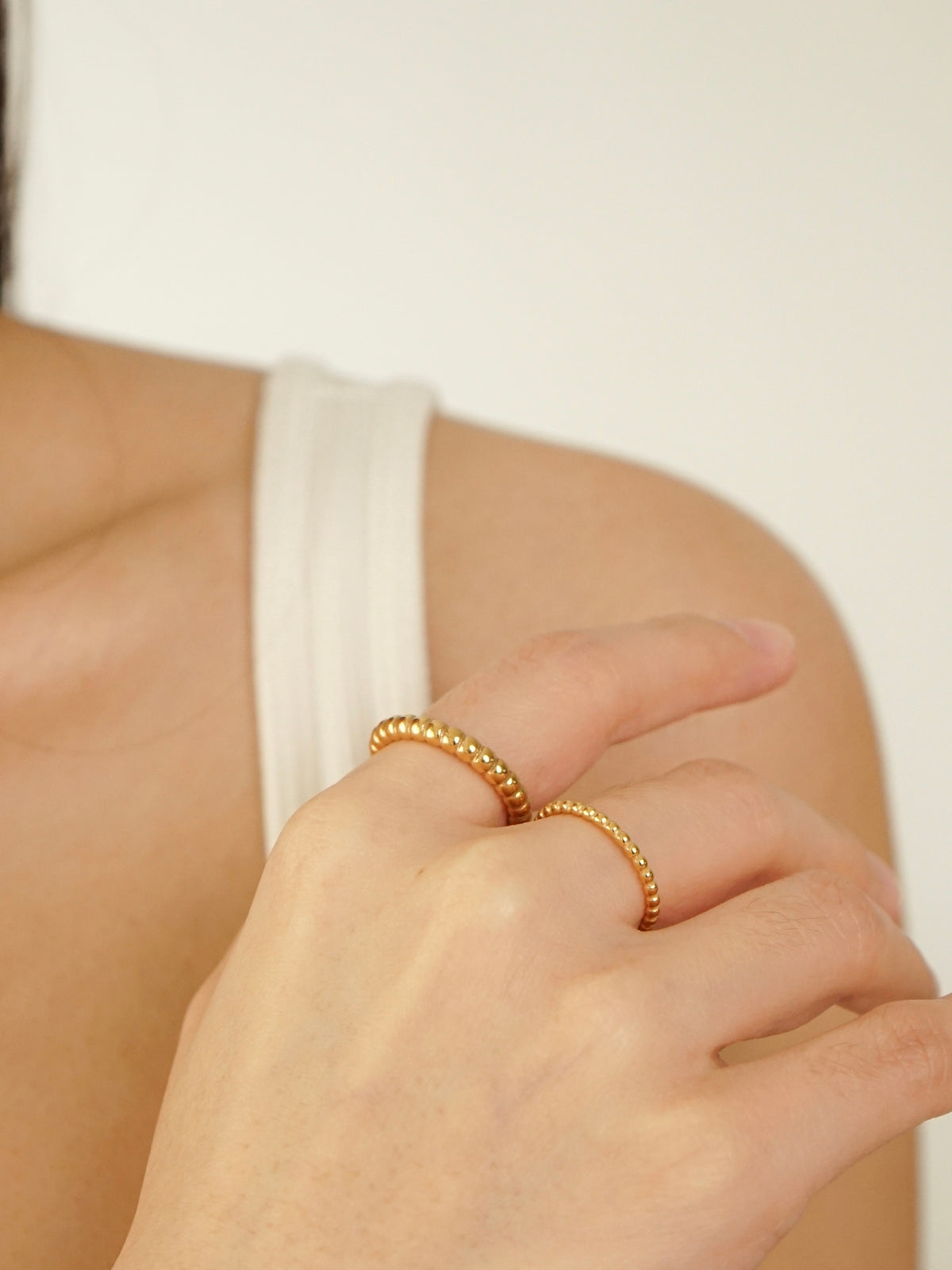 Dua Dome Beaded Ring (Gold)