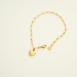 Yatziri Heart Chain Link Bracelet (Gold)