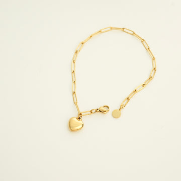 Yatziri Heart Chain Link Bracelet (Gold)