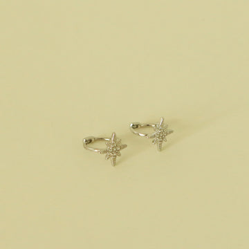 Zaria Star Huggie Earrings (Silver)