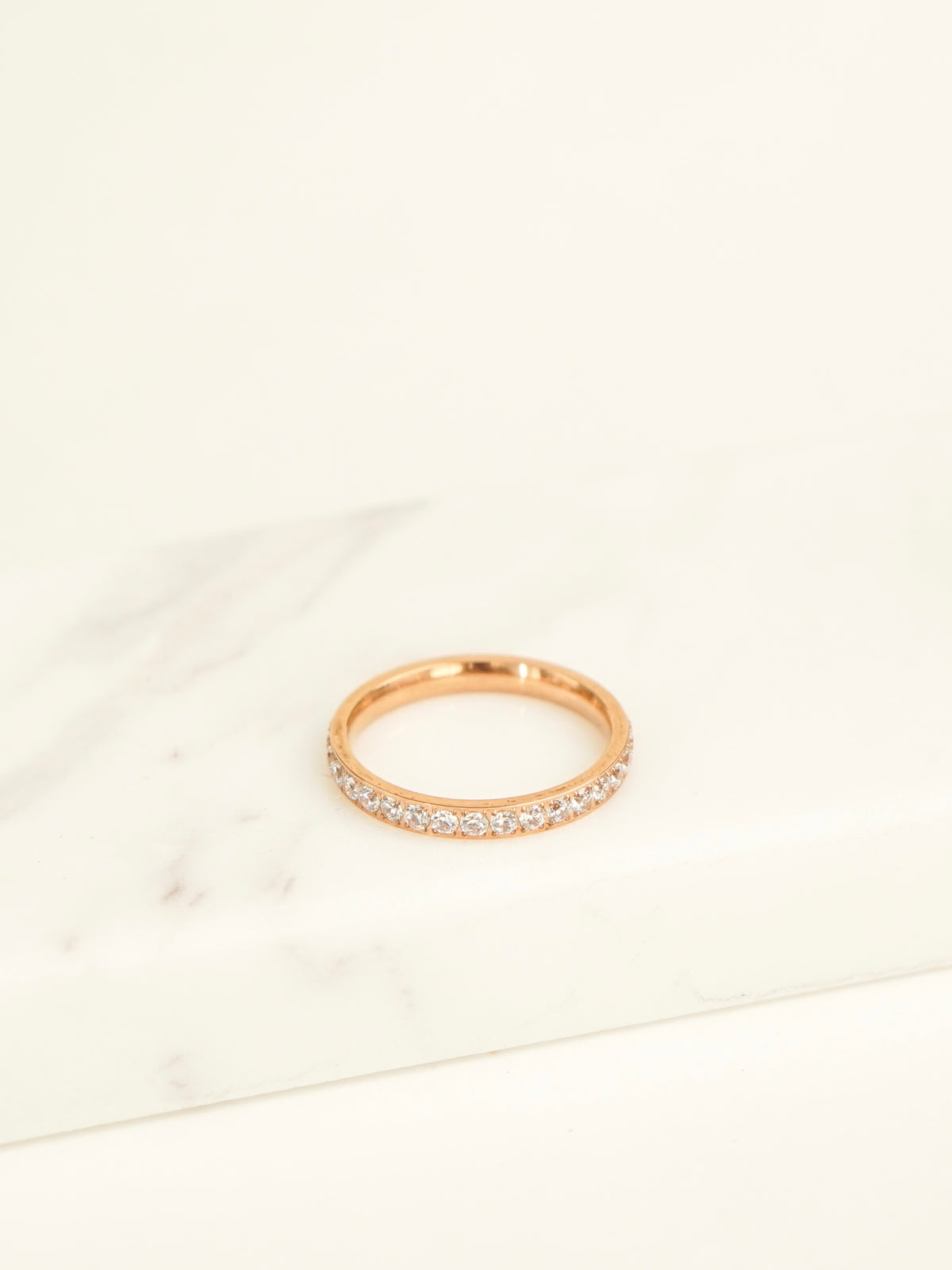 Selene Eternity Pavé Ring (Rose Gold)