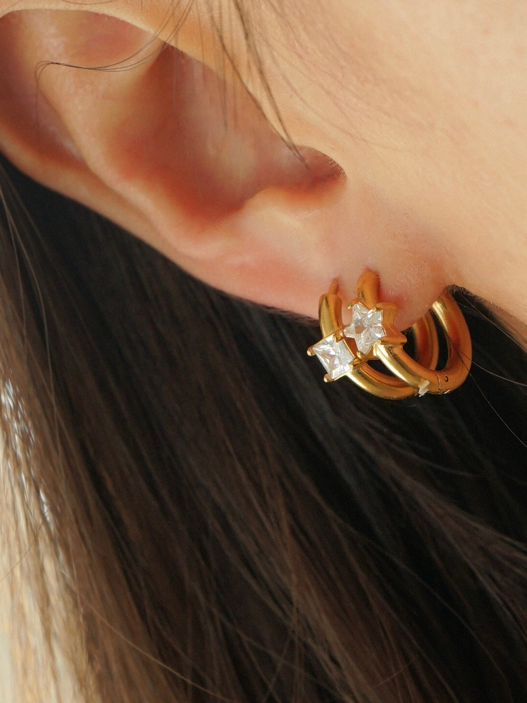 Valley Star Huggie Earrings