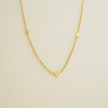 Xaila Tiny Hearts Necklace (Gold)