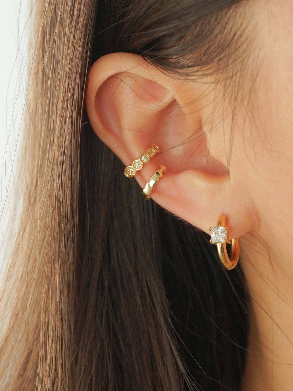 Violetta Cube Huggie Earrings