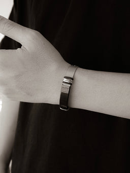 Grayson Bar Watch Strap Bracelet (Silver Black)