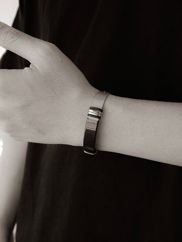 Grayson Bar Watch Strap Bracelet (Silver Black)
