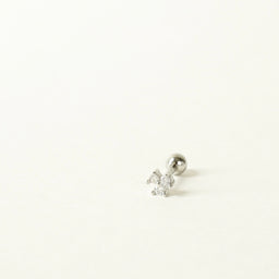 Ozzy Flower Barbell Earring (Silver)