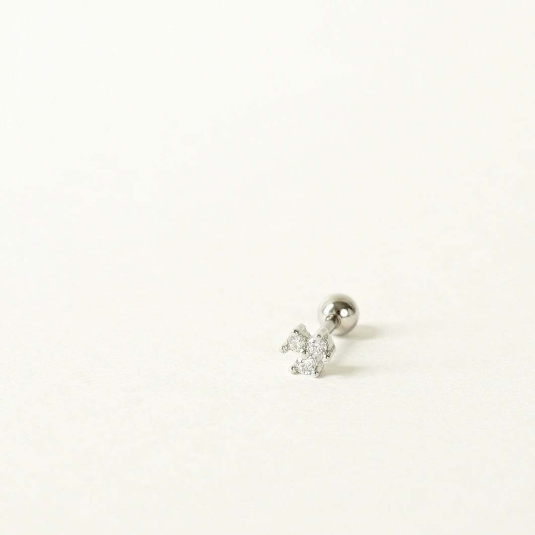 Ozzy Flower Barbell Earring (Silver)