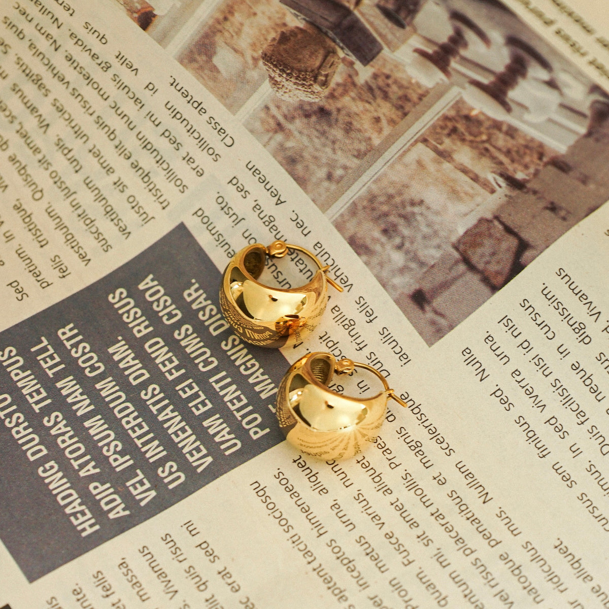 Zhuri Bold Dome Hoop Earrings