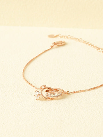 Keyla Interlocking Rings Bracelet (Rose Gold)