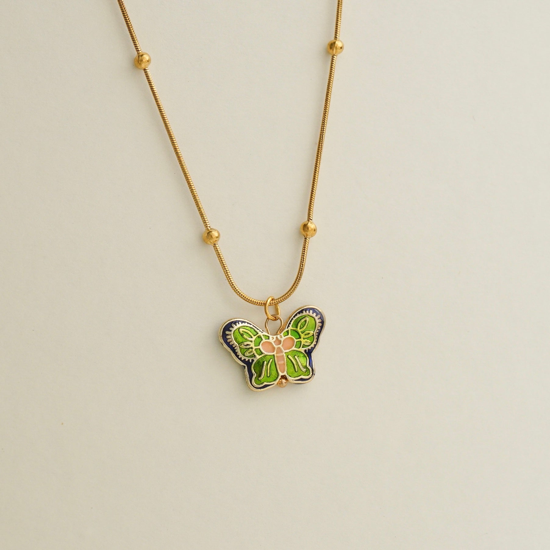 Uriel Butterfly Necklace (Green)