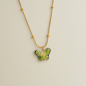Uriel Butterfly Necklace (Green)