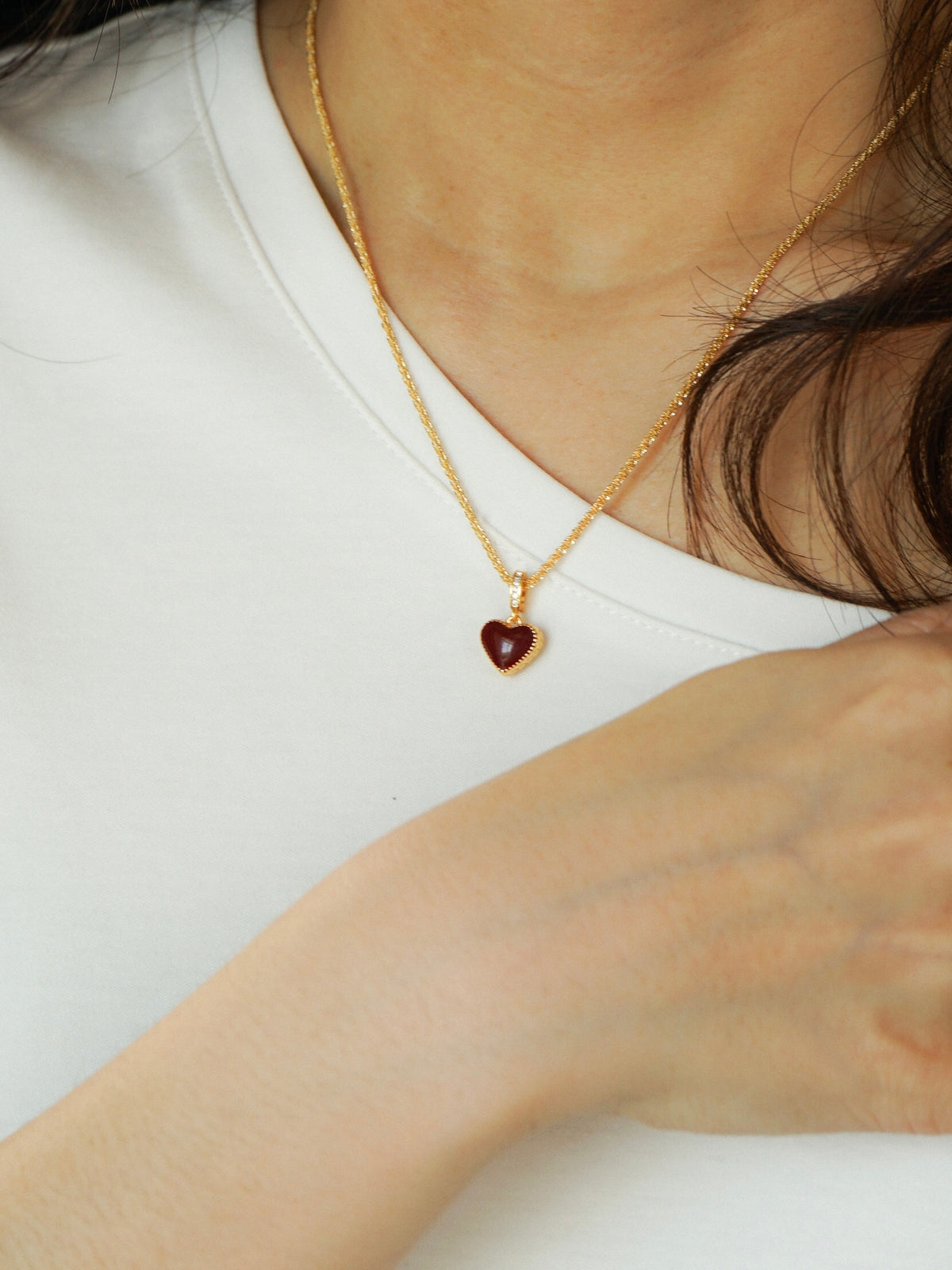 Wrenna Reversible Heart Necklace