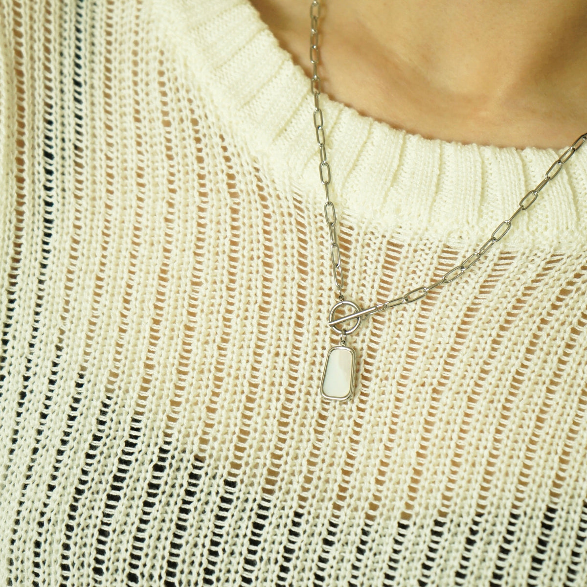 Olga Chain Link Necklace (Silver)
