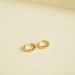 Quinsley Pavé Huggie Earrings (Gold)