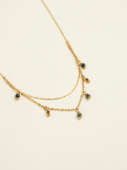 Gema Blue Beaded Layered Necklace