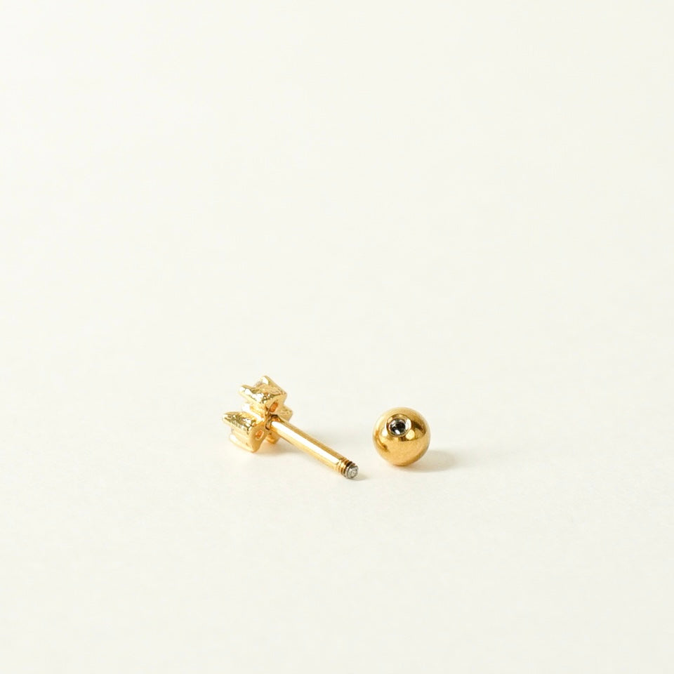 Ozzy Flower Barbell Earring (Gold)