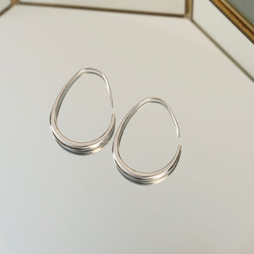 Fiona Hoop Earrings (Silver)