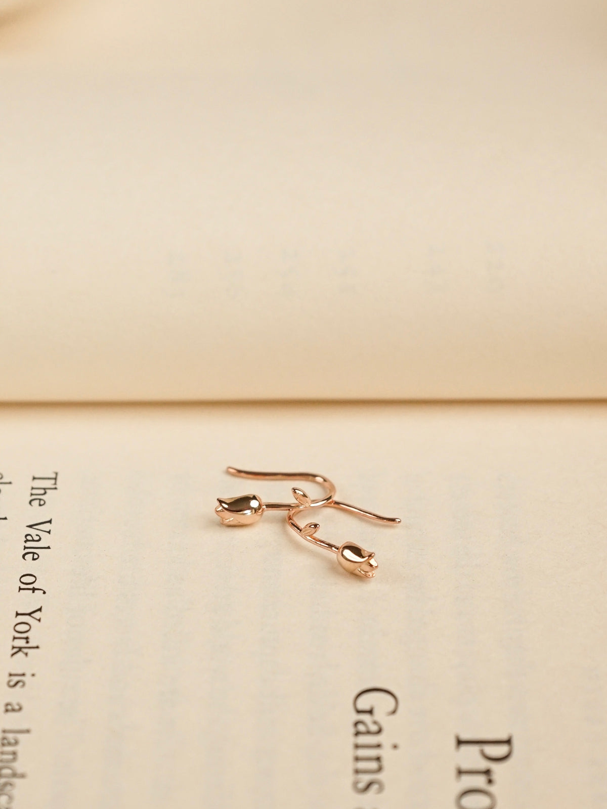 Paula Tulip Hook Earrings (Rose Gold)