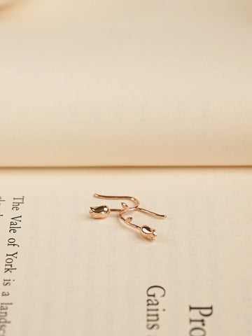 Paula Tulip Hook Earrings (Rose Gold)