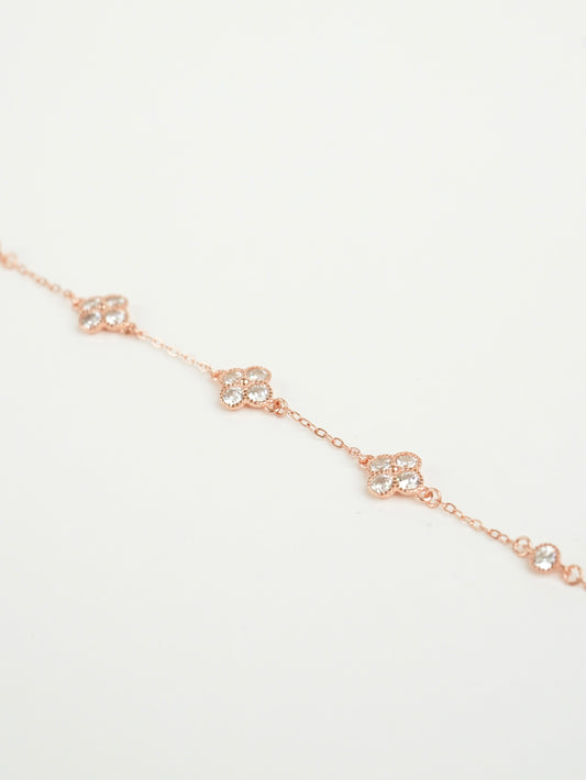 Xylie Tri Clover Bracelet (Rose Gold)