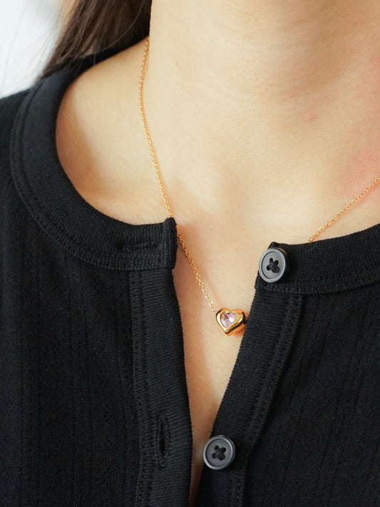 Queen Blush Heart Necklace