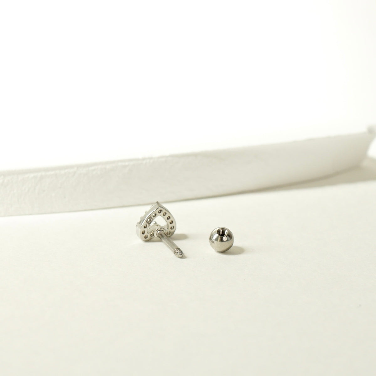 Carolina Heart Barbell Earring (Silver)