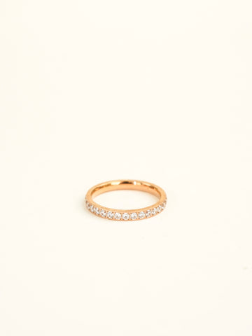 Selene Eternity Pavé Ring (Rose Gold)