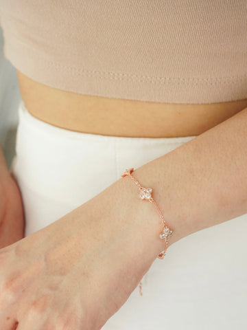 Xylie Tri Clover Bracelet (Rose Gold)