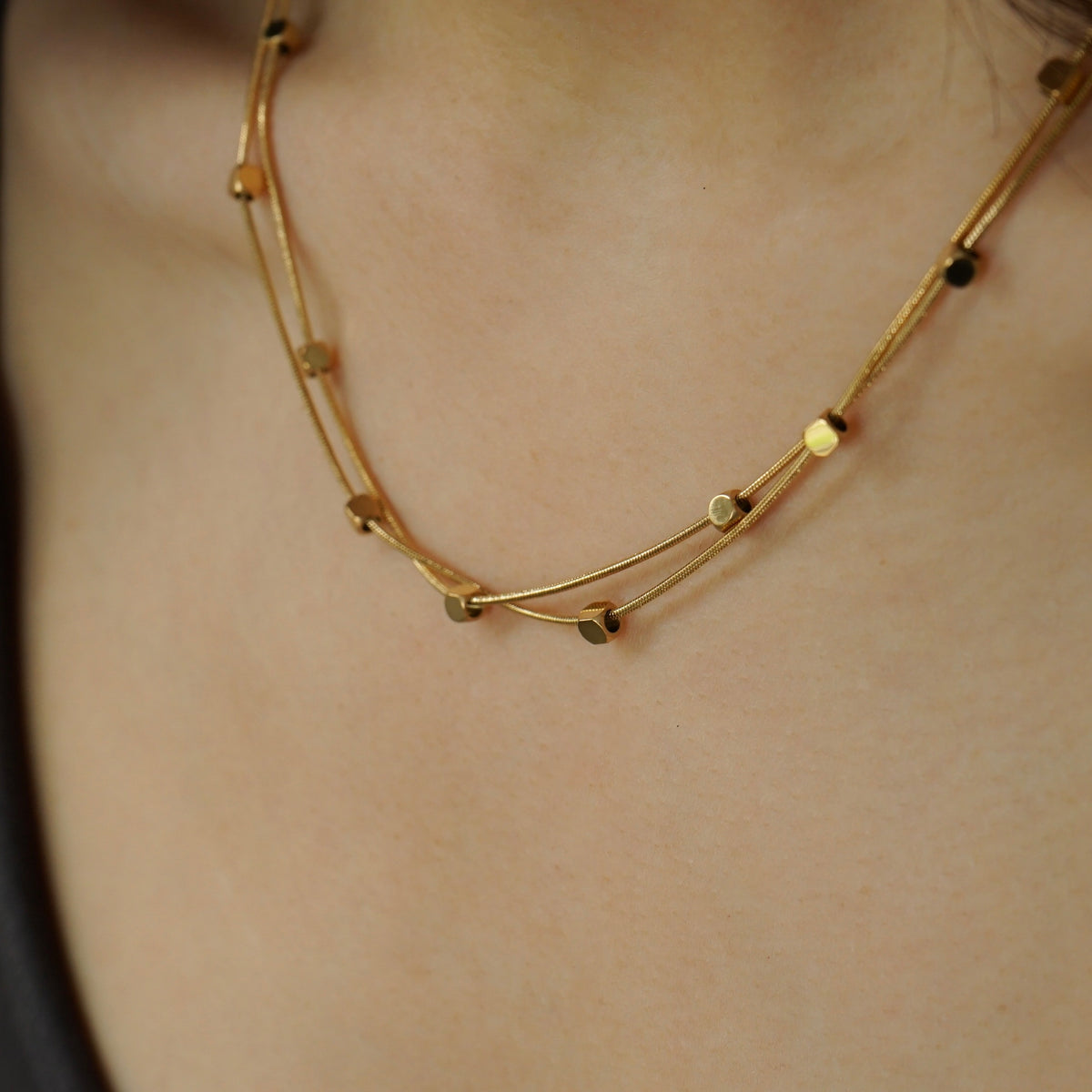 Ines Cube Layered Necklace