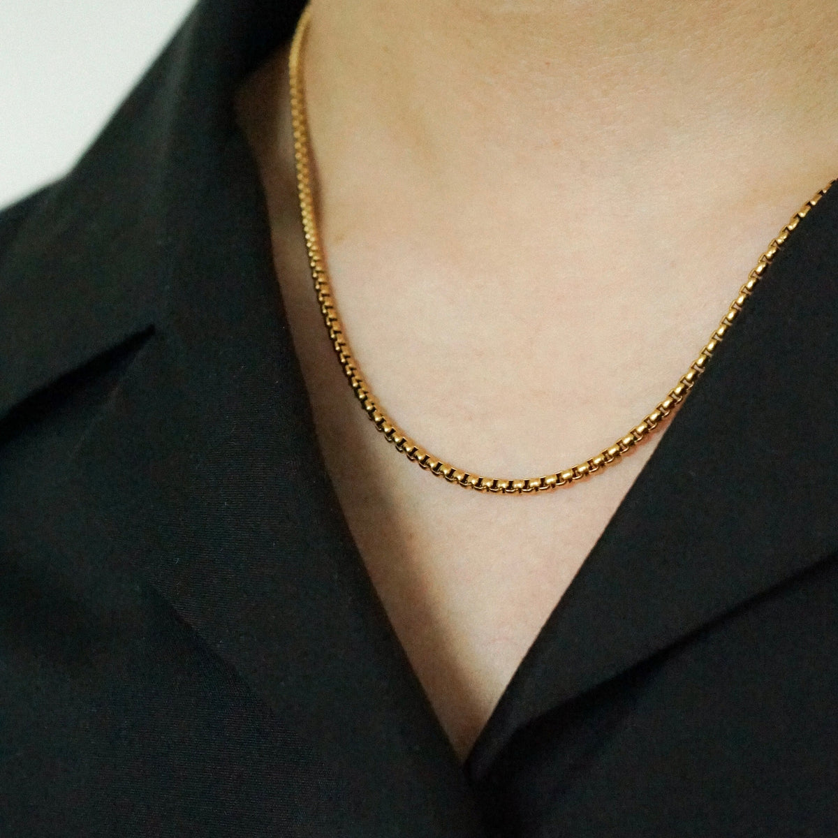 Fabian Box Chain Necklace (Gold)