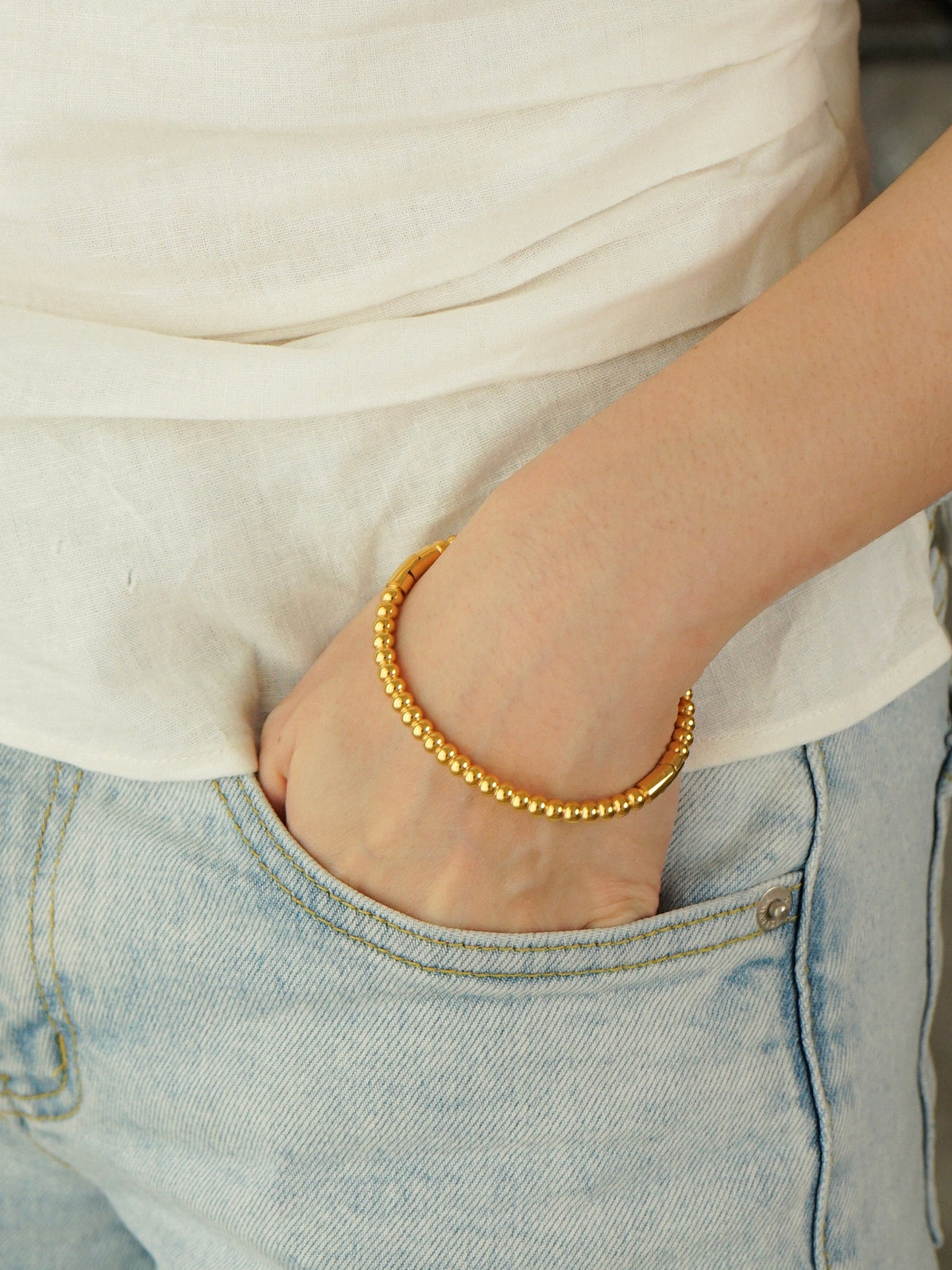 Belle Beaded Bangle (Gold)
