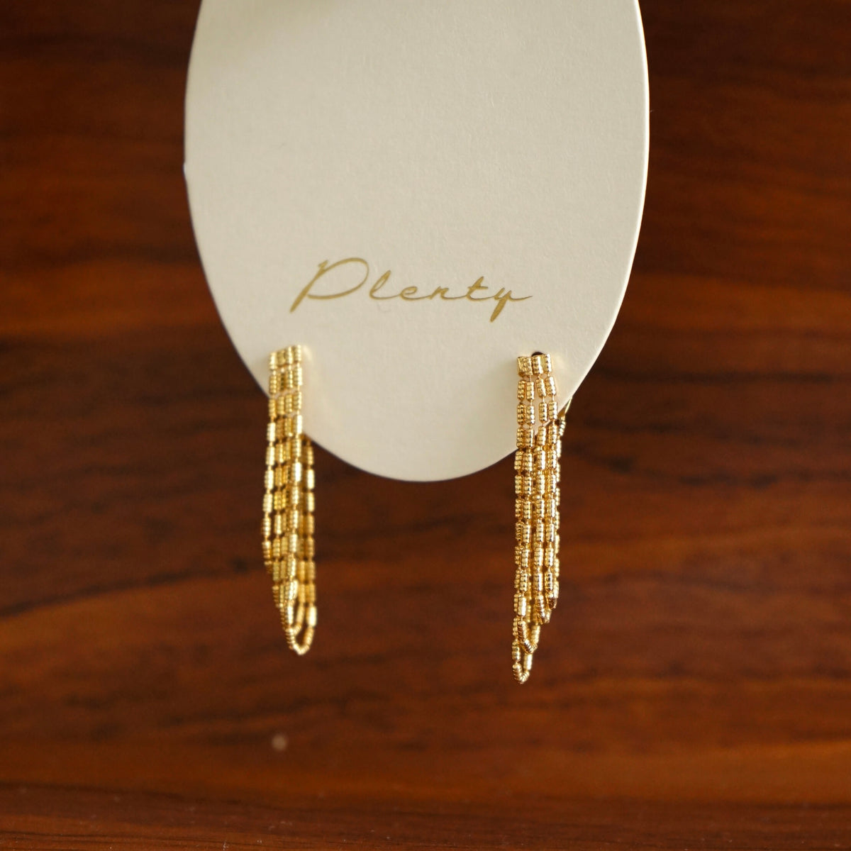 Rosa Dangling Chain Earrings (Gold)