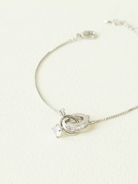 Keyla Interlocking Rings Bracelet (Silver)