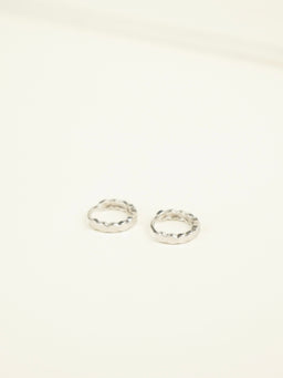 Julietta Hexagon Huggie Earrings (Silver)