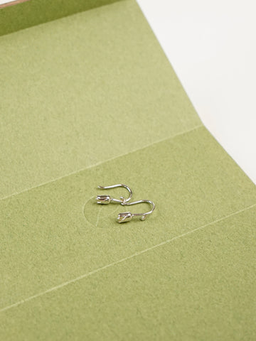 Paula Tulip Hook Earrings (Silver)