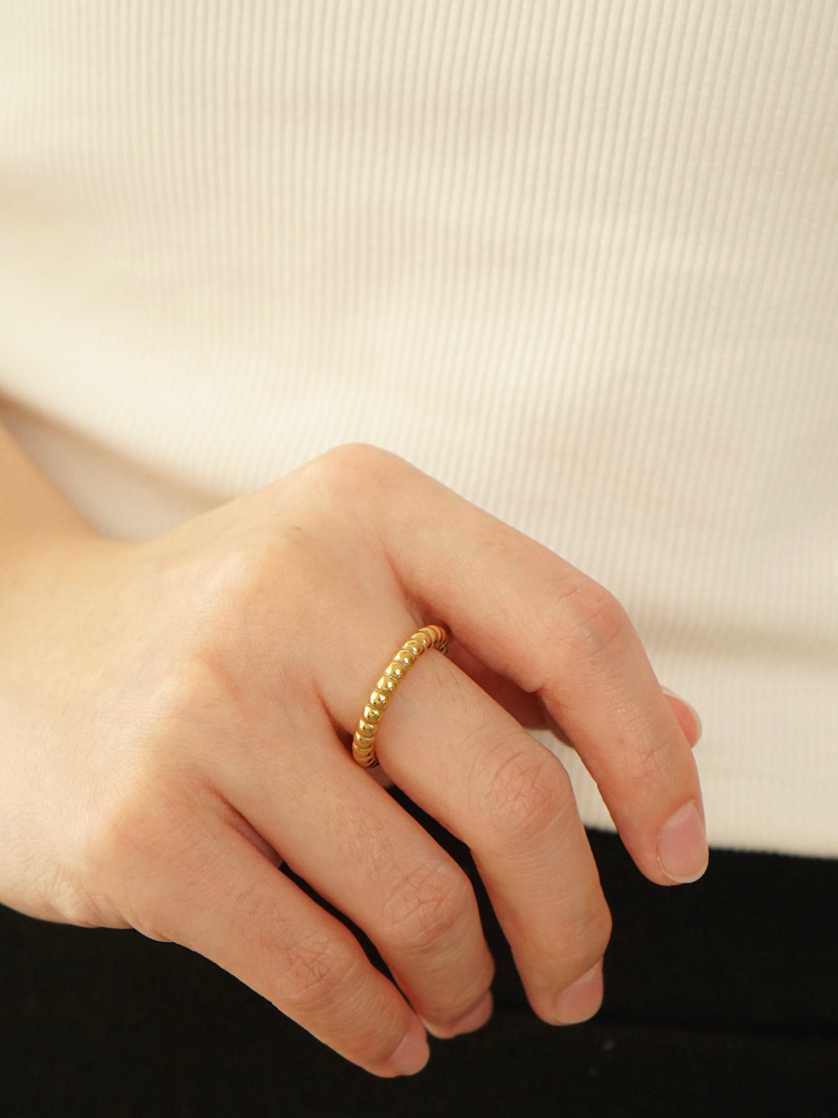 Dua Dome Beaded Ring (Gold)