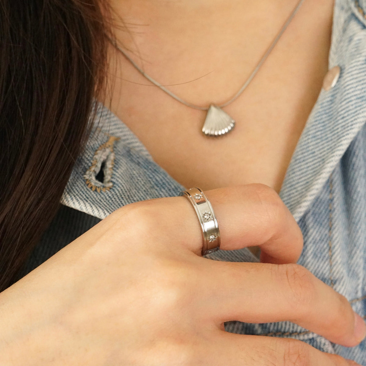 Rhea Star Band Ring (Silver)