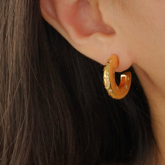 Reyna Celestial Hoop Earrings (Gold)