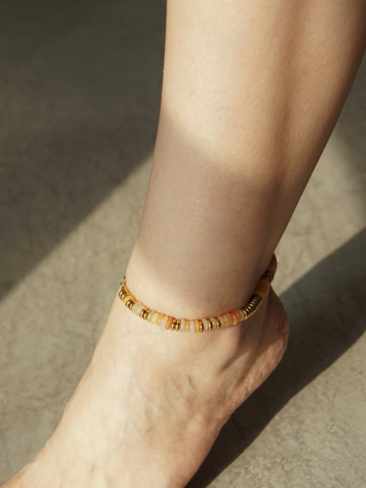 Jolie Carnelian Heishi Anklet