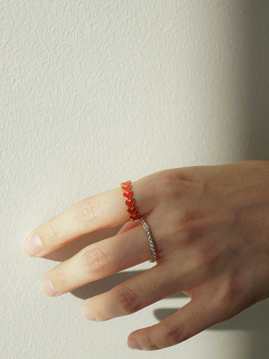 Nyomi Red Heart Eternity Ring
