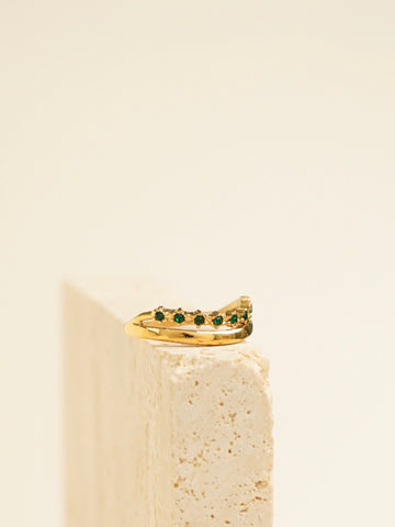 Beverly Emerald Green Layered Ring