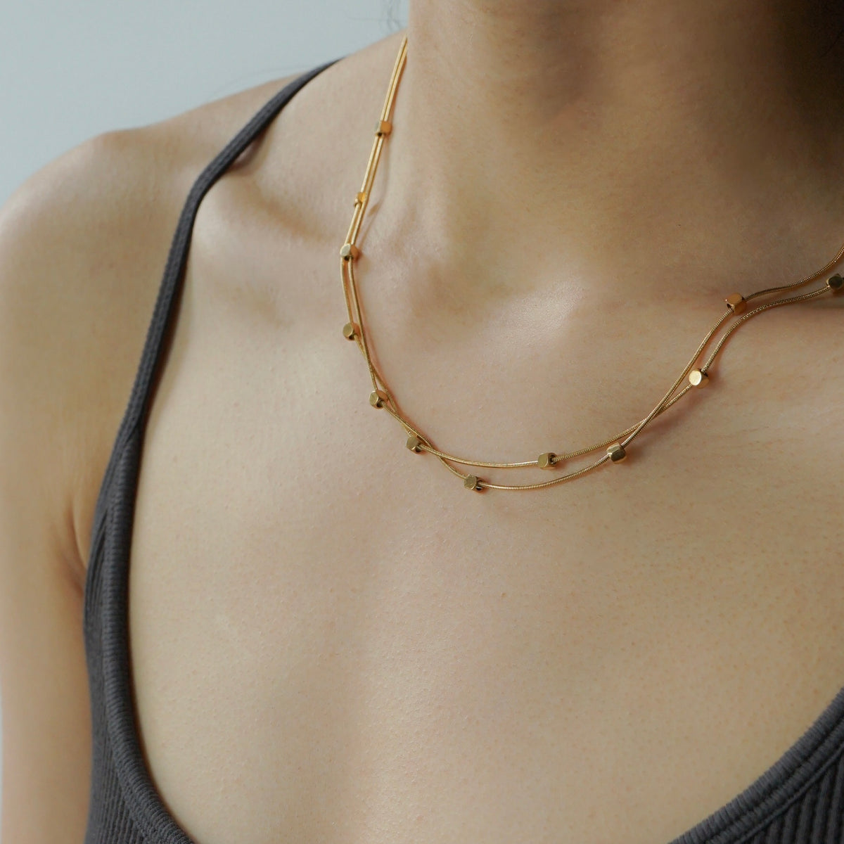 Ines Cube Layered Necklace