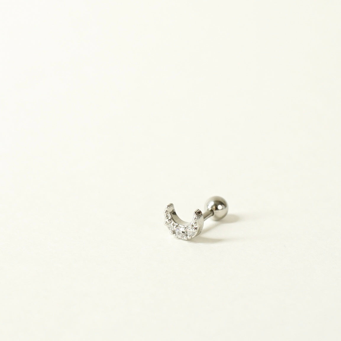 Nellie Moon Barbell Earring (Silver)