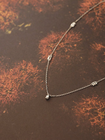 Wylie Marquise Cluster Necklace (Silver)